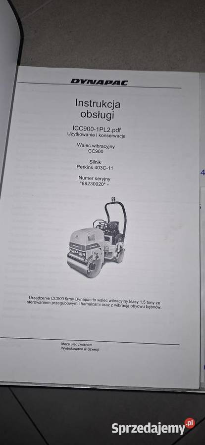 Instrukcja Serwisowa Dynapac CC900 DTR Schematy Ostrów Wielkopolski