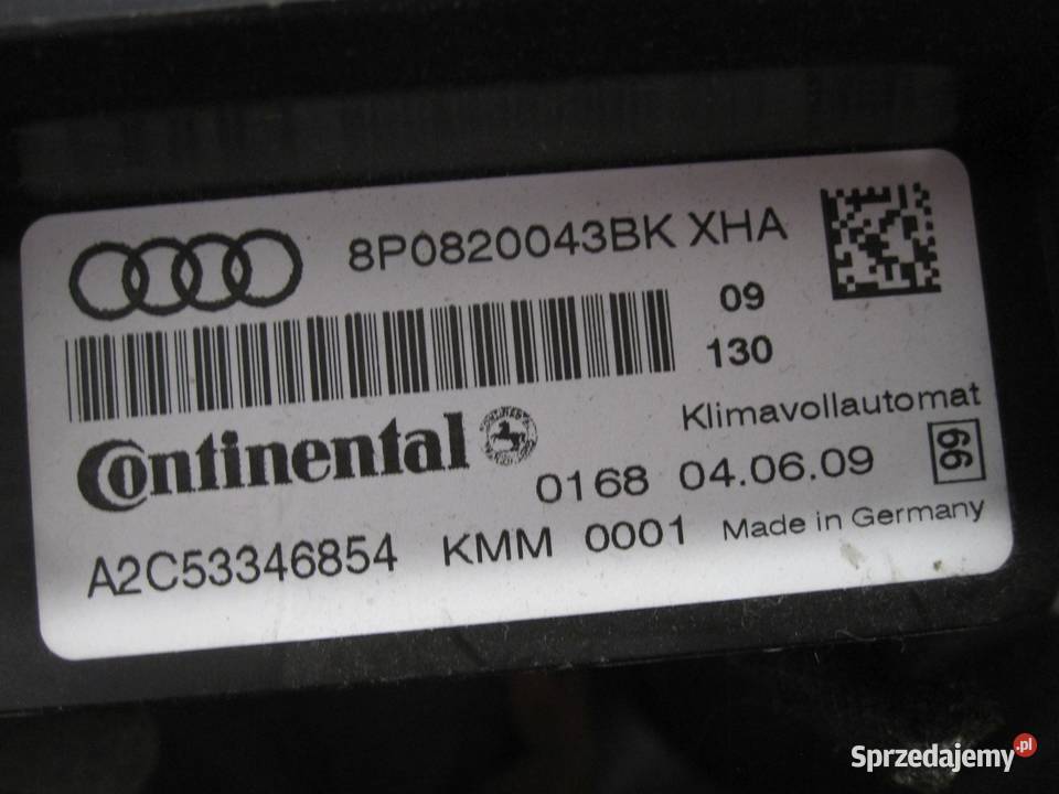 AUDI A3 8P II LIFT 10r panel klimatyzacji