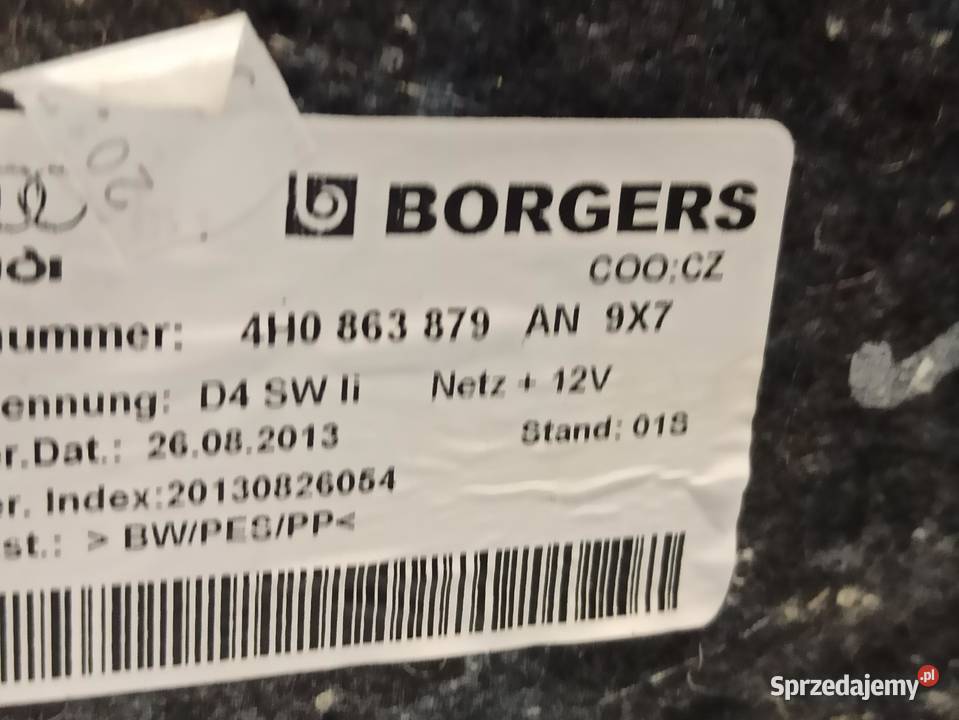AUDI A8 D4 BOCZEK BAGAŻNIKA LEWY 4H0863879AN dolnośląskie