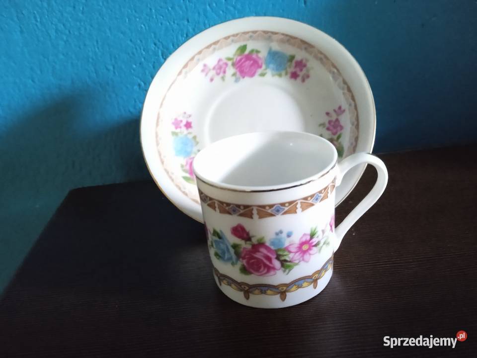 Chińska porcelana filiżanka duo do herbaty z lat Porcelana i szkło wielkopolskie Koźminek