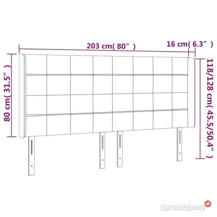 Zagłówek do łóżka z LED różowy 203x16x118128 Warszawa