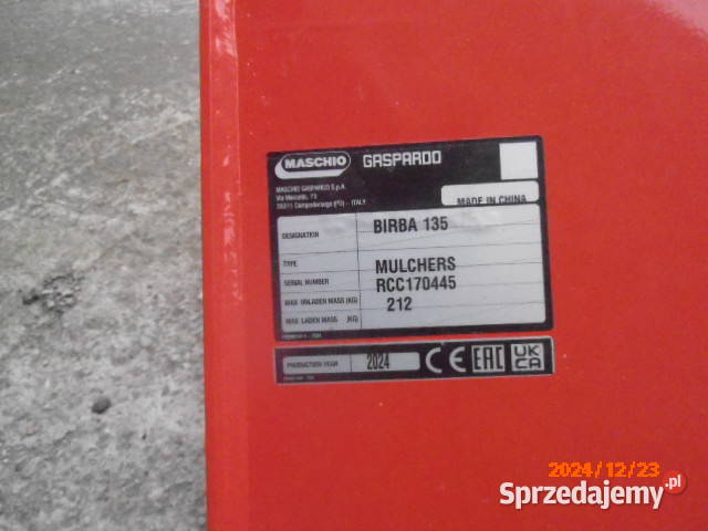 Mulczer kosiarka bijakowa 2024r Maschio Gaspardo