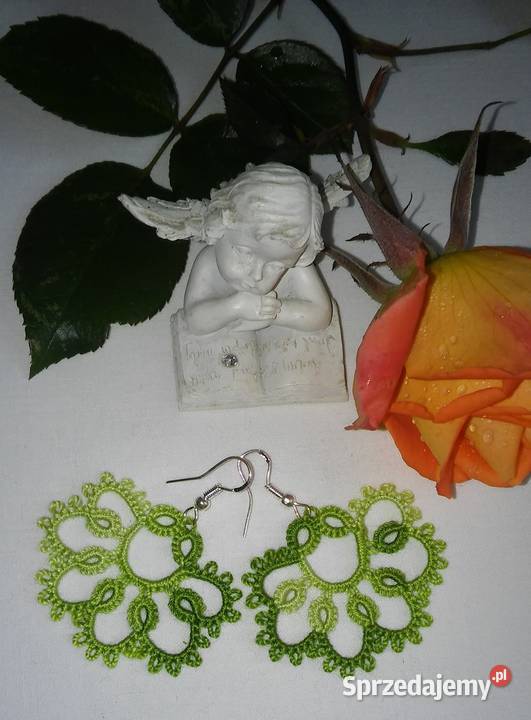 Kolczyki frywolitkowe małopolskie Wiśniowa