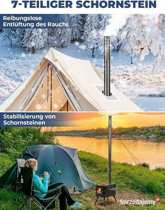 Przenośny Stalowy Piec Ogród Camping Z Klapkami mazowieckie Myszyniec