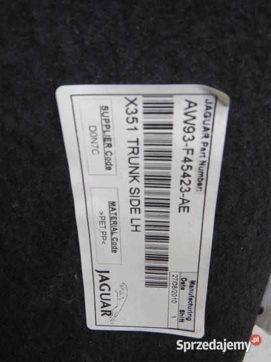 BOCZEK BAGAŻNIKA LEWY JAGUAR XJ X351