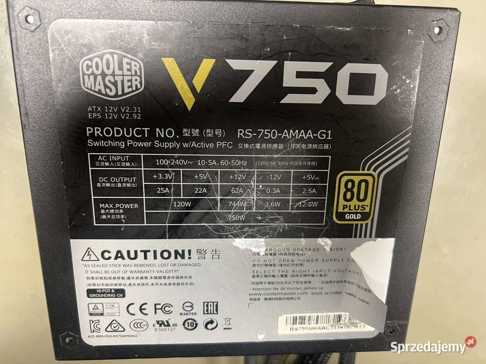 Zasilacz Cooler Master RS750AMAAG1 80 PLUS GOLD Pozostałe Gliwice