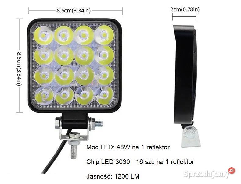 Reflektor Halogen Doświetlacz Samochodowy 16LED Sieradz