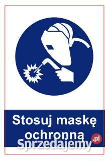 Naklejka BHP Stosuj maskę ochronną spawalniczą Kamionna
