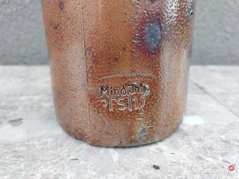 3 Stara ceramiczna butla sygnowana Mind Inh 1L Tczew