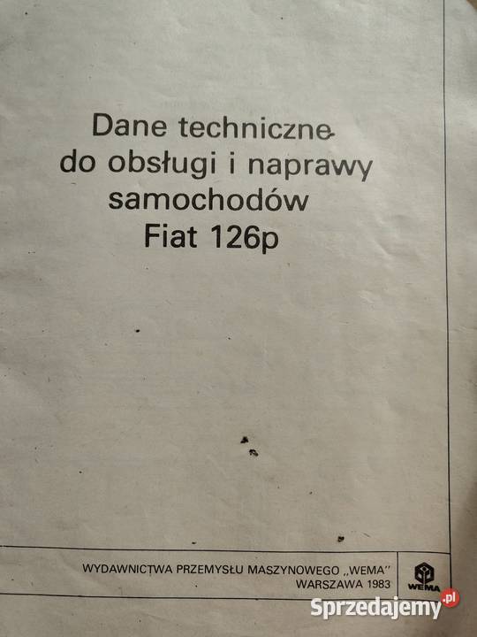 Fiat 126p Naprawa i obsługa Instrukcja 1983 Wińsko