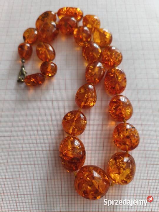 Naszyjnik Bursztyn Vintage Rękodzieło