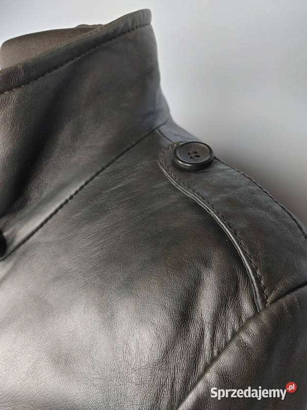 Czarna kurtka damska skóra naturalna kieszeniami Złoczew sprzedam