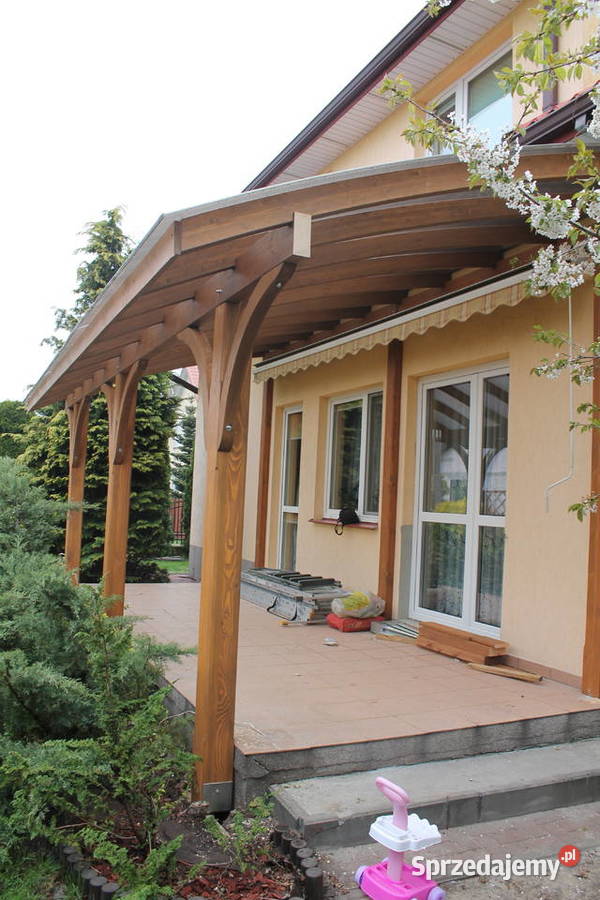 Konstrukcja wiaty przyściennej 450 x 400 Architektura ogrodowa Łuków sprzedam