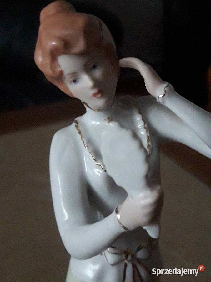 Dama z lusterkiem Royal Dux Czechosłowacja lata Antyki, Sztuka, Kolekcje Janów Lubelski