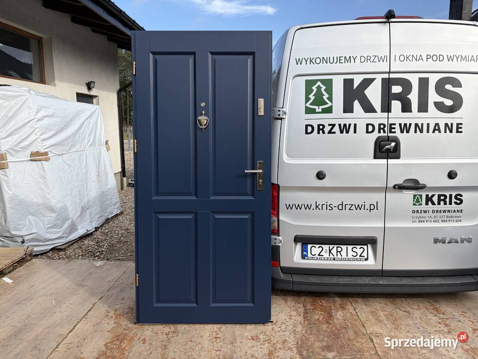 DRZWI DREWNIANE KLATKOWE RAL5011 dostępne ręki Toruń