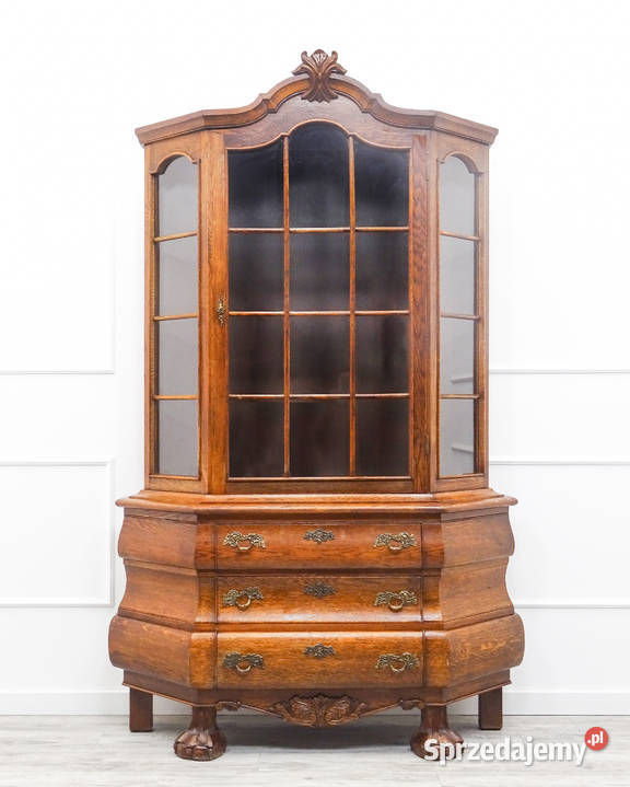 Stylowa Wysoka WITRYNA NeoBarok Drewniana Kalisz