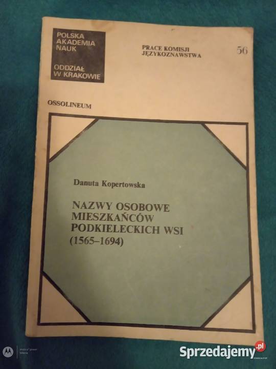 Sprzedam książkę nazwy osobowe mieszkańców małopolskie