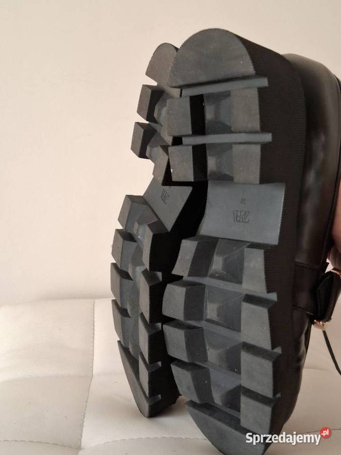 Zara 39 mokasyny loafersy czarne wysoka podeszwa