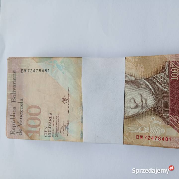 Paczka bankowa 100 bolivares Wenezuela obiegowe