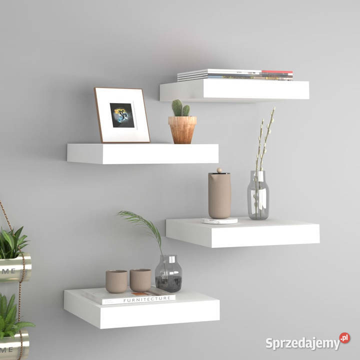 Półki ścienne 4 białe 23 x 235 x 38 MDF WM323804 Warszawa
