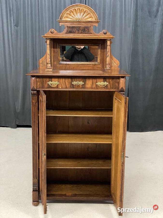 Szafka eklektyczna z nadstawką orzech ok 1900 r Meble Budno sprzedam
