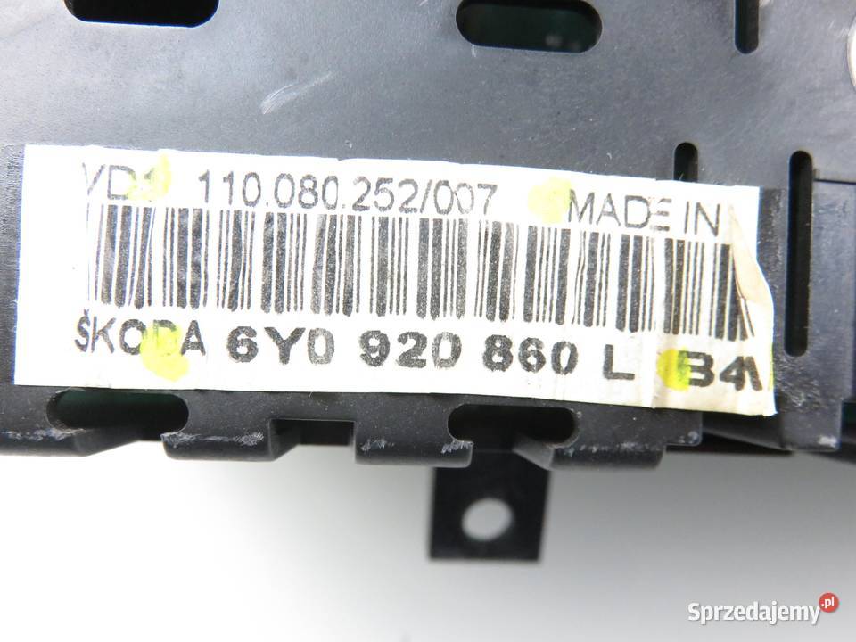 LICZNIK SKODA FABIA I SEDAN 14 16V 6Y0920860L Liczniki i zegary