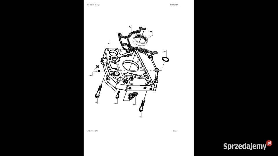 Renault ARES 540550 katalog części w języku Gdańsk