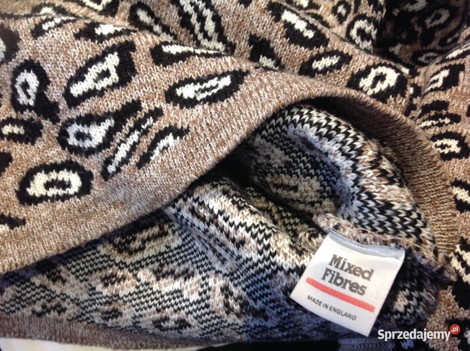 Ciepły Sweter Golf Damski Panterka L Nowa Sól