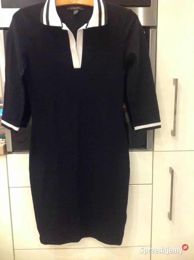 Sukienka Dzianinowa Czarna Mini Damska AMISU SM Nowa Sól