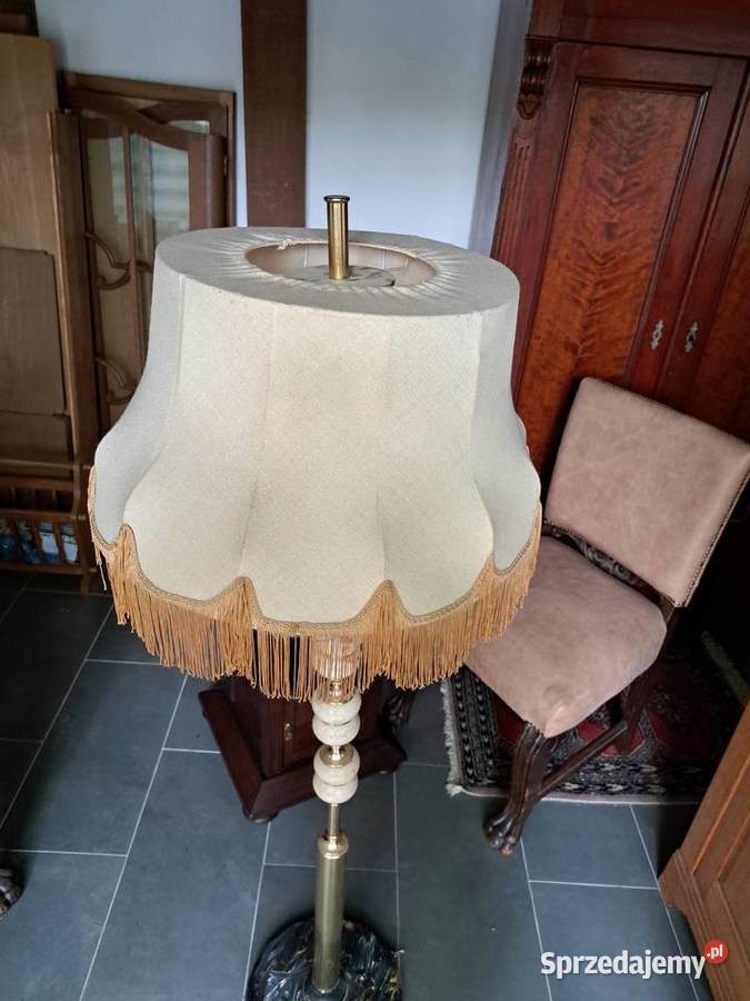 Lampa podłogowa stojąca mosiądz z onyksem Myślibórz
