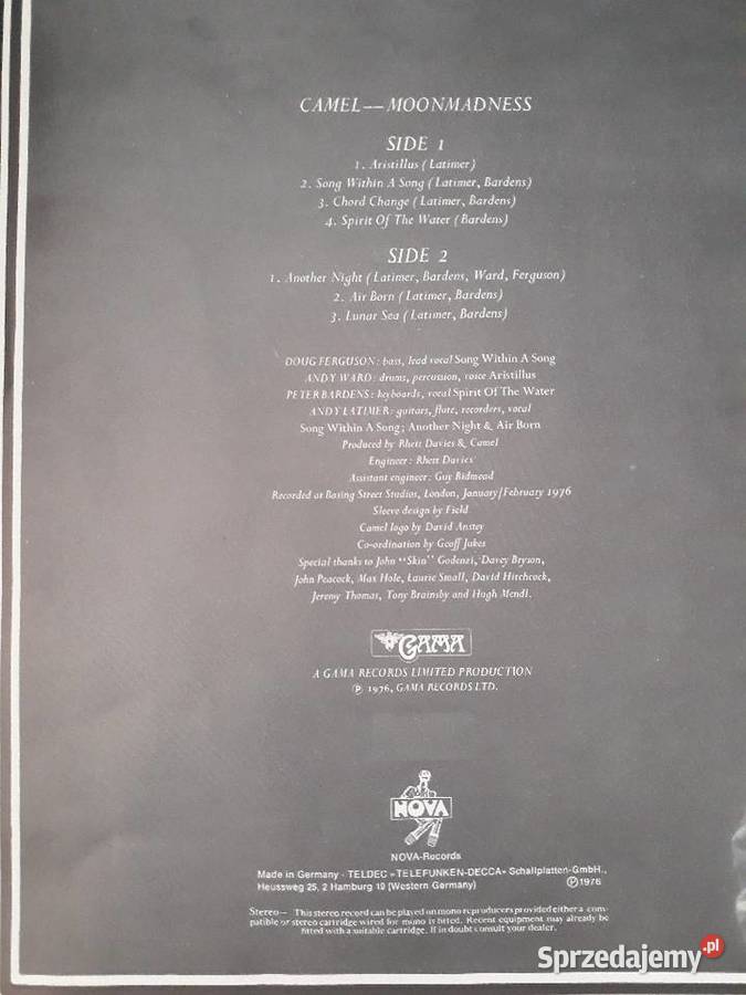 Archiwum prog rocka CAMEL Moonmadness 1976 Rzeszów