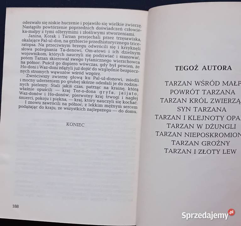 ER Burroughs Tarzan groźny BOW Bielsko Biała wielkopolskie Koźminek sprzedam