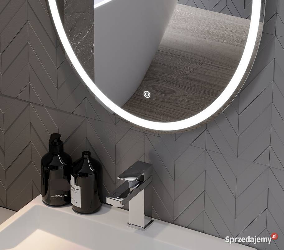 LUSTRO PODŚWIETLANE owalne LED 50x70 Antypara Choroszcz