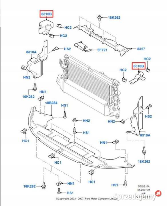DEFLEKTOR POWIETRZA LEWY FORD FOCUS 0408 osobowe Kierownice powietrza