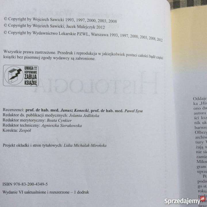 Histologia Sawicki sprzedam