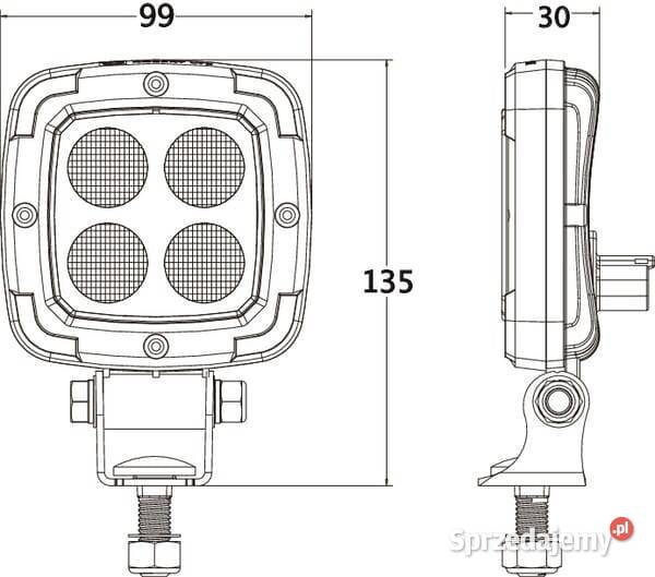 Lampa robocza LED kwadratowa 20W 2200lm 1080V Kamionna