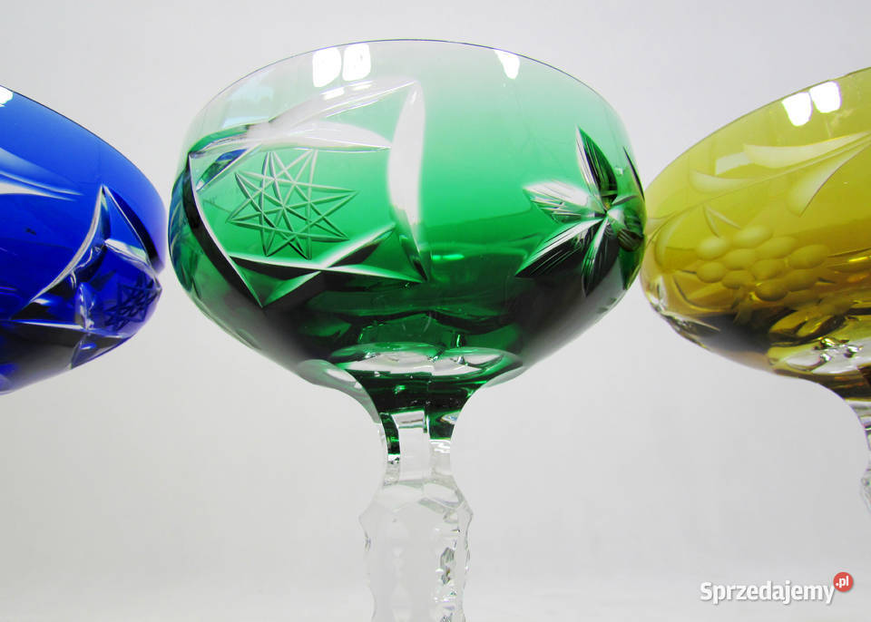 Komplet kieliszków Huta Józefina Polska lata 30 Zielona Góra