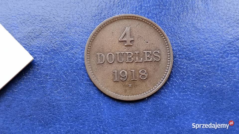 Stare monety 4 doubles 1918 Guernsey Lesko