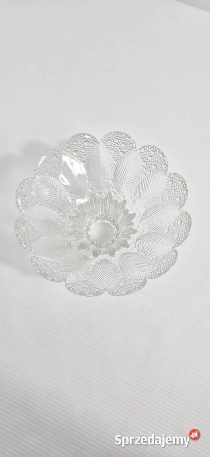 Efektowna Szklana Misa Motyw Liści i Perełek Biłgoraj sprzedam