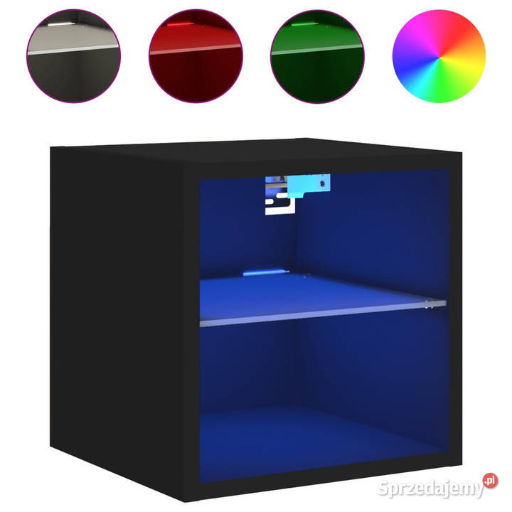 Ścienne szafki TV z LED 2 czarne 30x285x30