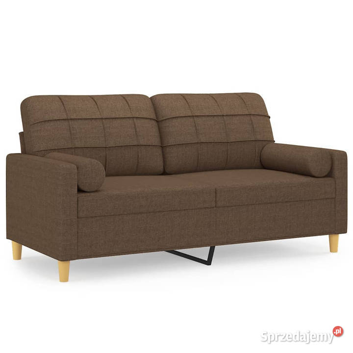 2osobowa sofa z poduszkami brązowa 140 tkanina Sofy i kanapy Warszawa