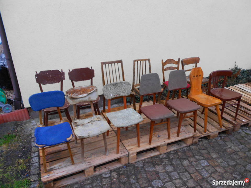 Krzesła Drewno PRL Różne Modele Wrocław