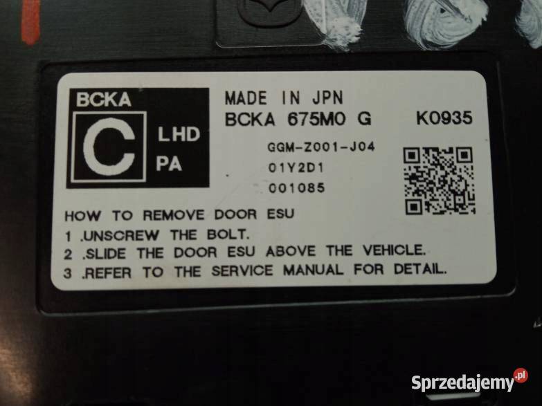 MODUŁ DRZWI LEWYCH GGMZ0001J04 BCKA675MOG Mazda