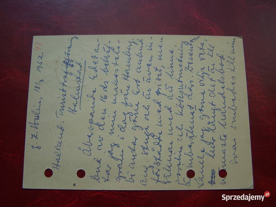 Niemcy 1952 Kartka pocztowa Tychy