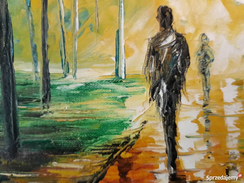 RMarciniak Spacerujący relaksowicze olej na Warszawa