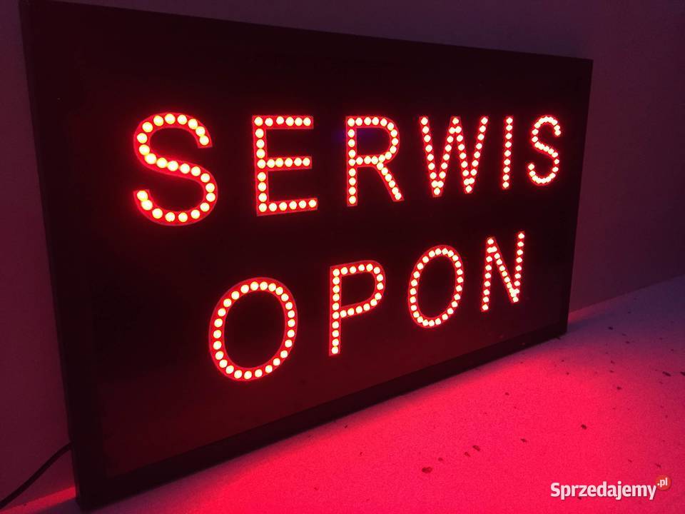 Reklama diodowa LED SERWIS OPON 80x40 zewnętrzna Pozostałe Pomiechówek