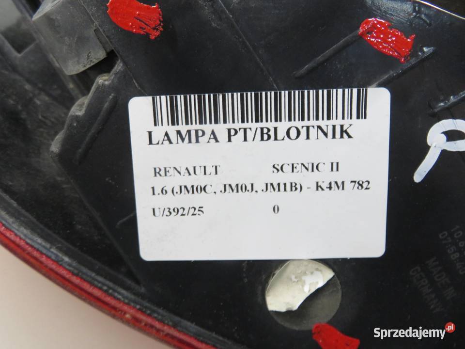 LAMPA PRAWA TYLNA RENAULT SCENIC II 8200493375G