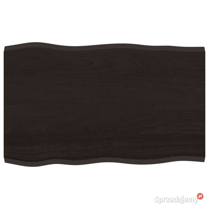 Blat stołu ciemnobrązowy 80x50x2 dąb z naturalną