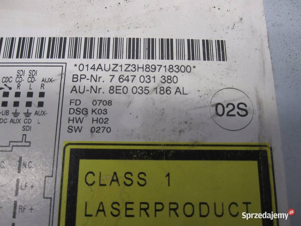 AUDI A4 B7 SLINE 08r radio CD 8E0035186AL Sprzęt audio fabryczny Kielce