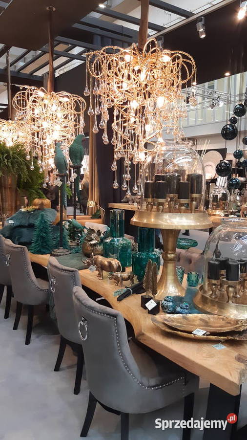 Luksusowy Żyrandol szkło z metaloplastyką HIT Oświetlenie łódzkie